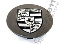 Wheel Cap "Large Crest" Grey with Black crest for Porsche